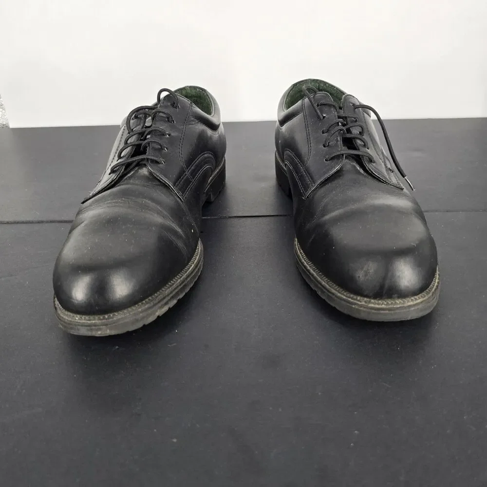 Dockers Oxford Shoes Mens 10M Black Leather Lace Up Uniform Work Dress Lug Sole